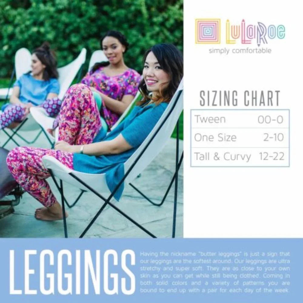 Lularoe One Size Leggings blue white one size